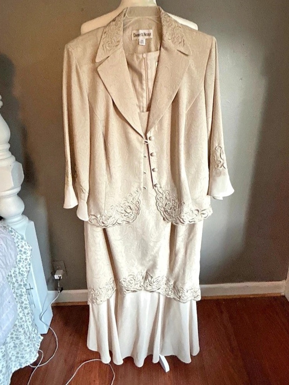 Danny & Nicole Floral Lace Jacket Midi Dress Size 16W